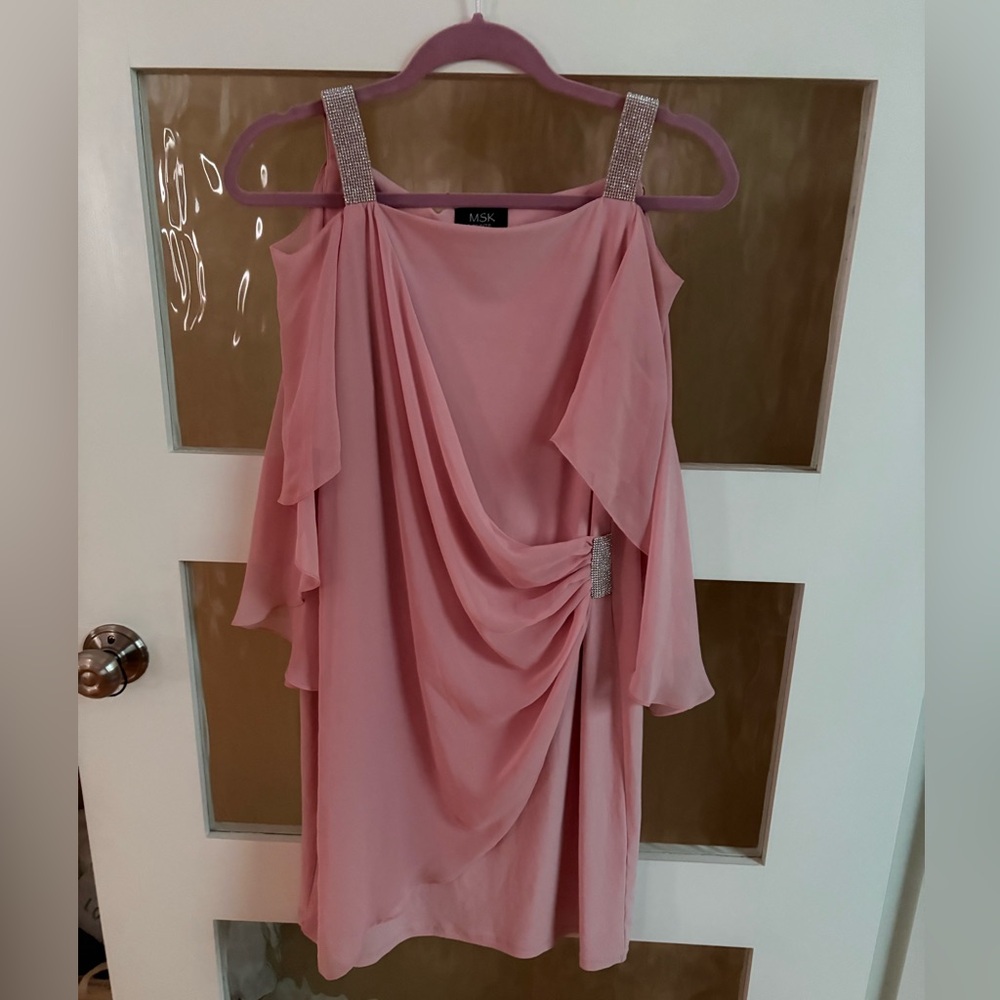 MSK Blush Pink Cold Shoulder Mini Dress